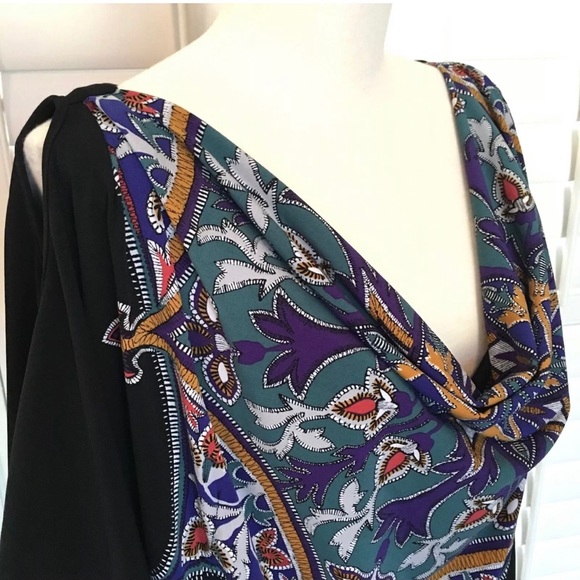 Nicole Miller Black Open Shoulder Stretch Dress - Picture 2 of 14